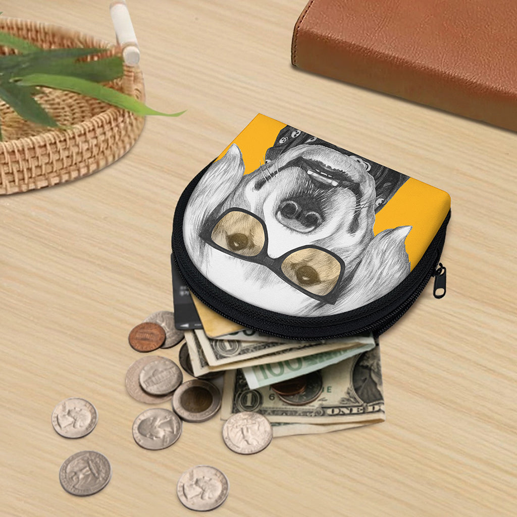 Golden Retriever With Glasses Print Coin Purse