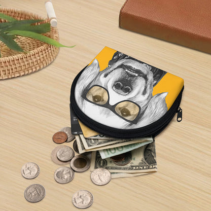 Golden Retriever With Glasses Print Coin Purse