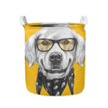 Golden Retriever With Glasses Print Collapsible Laundry Basket
