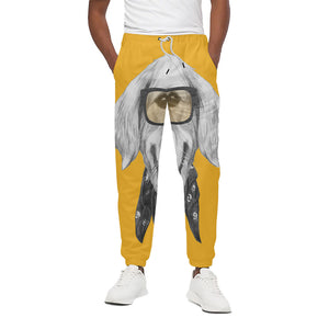 Golden Retriever With Glasses Print Cotton Pants