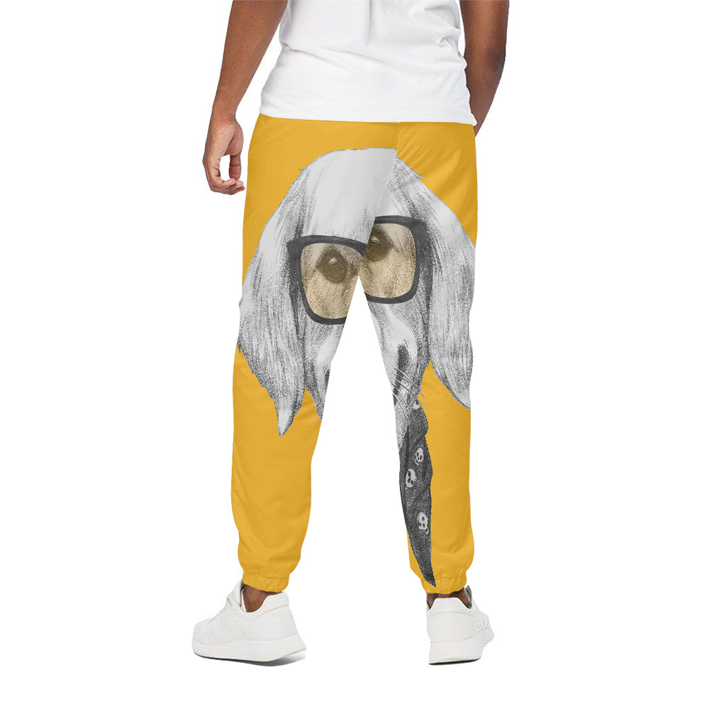 Golden Retriever With Glasses Print Cotton Pants