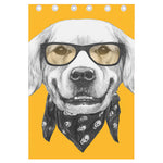 Golden Retriever With Glasses Print Curtain