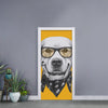 Golden Retriever With Glasses Print Door Sticker