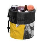 Golden Retriever With Glasses Print Drawstring Makeup Bag