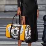 Golden Retriever With Glasses Print Duffle Bag