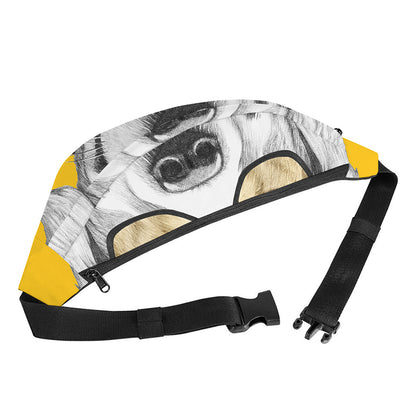 Golden Retriever With Glasses Print Fanny Pack