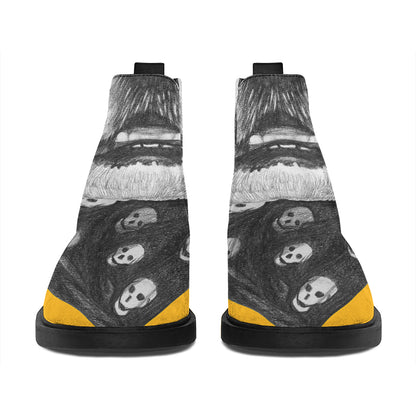 Golden Retriever With Glasses Print Flat Ankle Boots