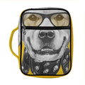 Golden Retriever With Glasses Print Front Pocket Bible Bag
