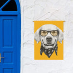 Golden Retriever With Glasses Print Garden Flag