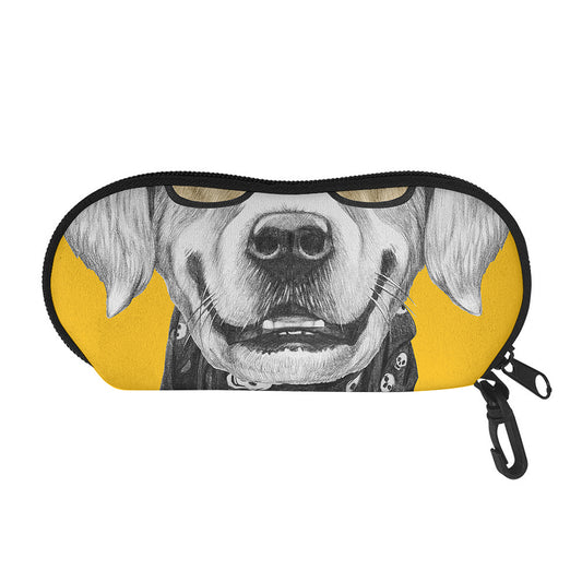 Golden Retriever With Glasses Print Glasses Case