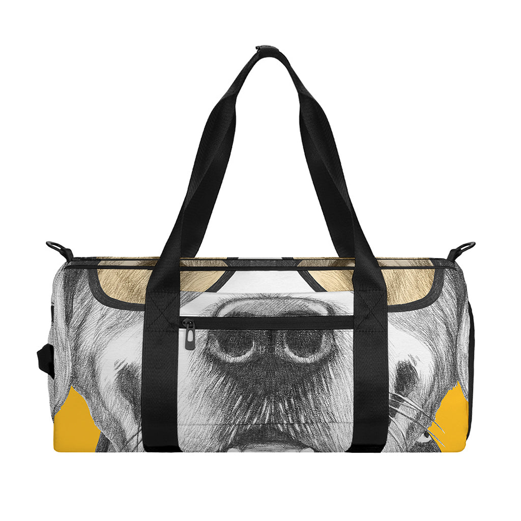 Golden Retriever With Glasses Print Gym Bag