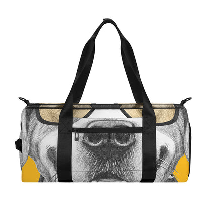 Golden Retriever With Glasses Print Gym Bag
