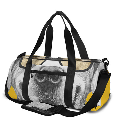Golden Retriever With Glasses Print Gym Bag