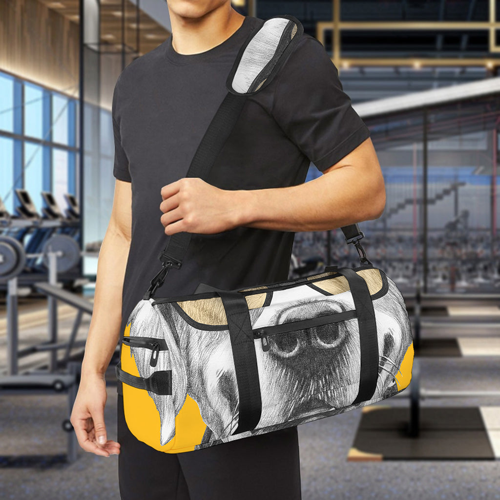 Golden Retriever With Glasses Print Gym Bag