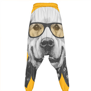 Golden Retriever With Glasses Print Hammer Pants