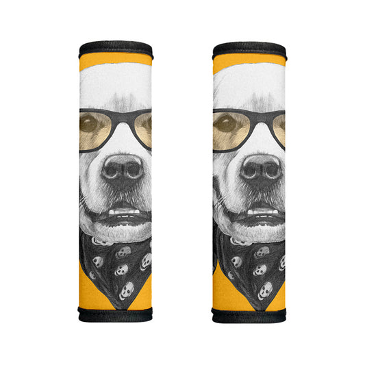 Golden Retriever With Glasses Print Handle Covers