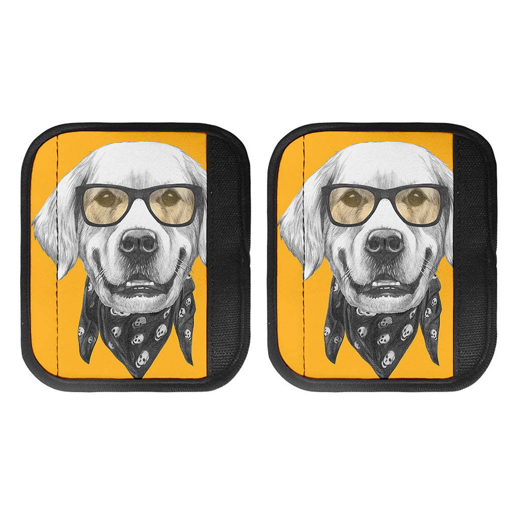 Golden Retriever With Glasses Print Handle Covers
