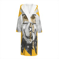 Golden Retriever With Glasses Print Hooded Bathrobe