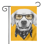 Golden Retriever With Glasses Print House Flag