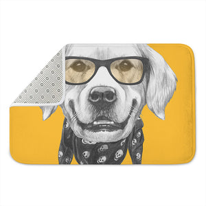 Golden Retriever With Glasses Print Indoor Door Mat