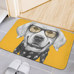 Golden Retriever With Glasses Print Indoor Door Mat