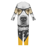 Golden Retriever With Glasses Print Jumpsuit