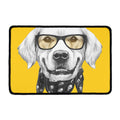 Golden Retriever With Glasses Print Kitchen Mat