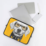 Golden Retriever With Glasses Print Laptop Sleeve