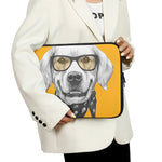 Golden Retriever With Glasses Print Laptop Sleeve