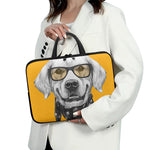 Golden Retriever With Glasses Print Laptop Sleeve With Handle