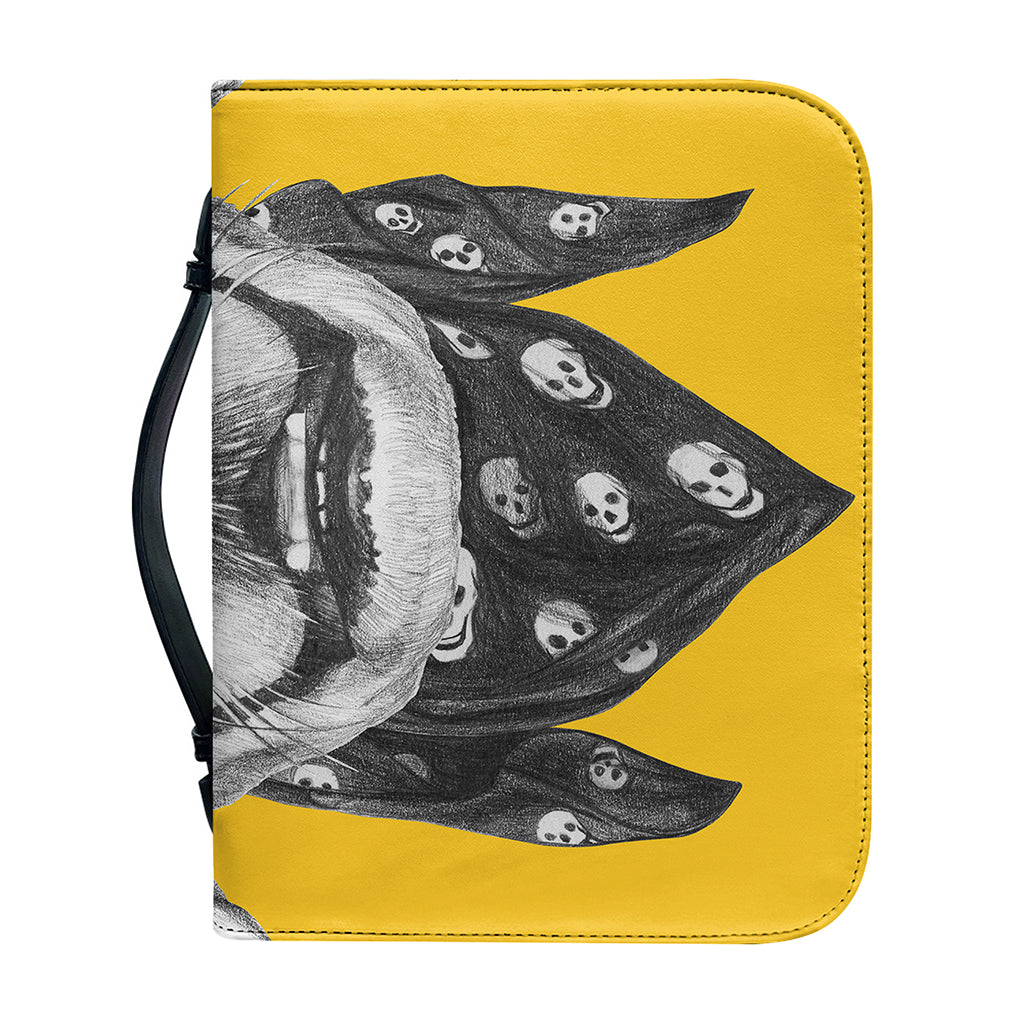 Golden Retriever With Glasses Print Leather Bible Cover
