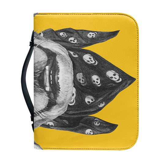 Golden Retriever With Glasses Print Leather Bible Cover