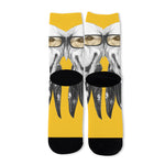 Golden Retriever With Glasses Print Long Socks