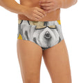 Golden Retriever With Glasses Print Men's Briefs