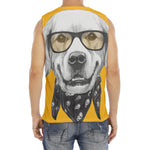 Golden Retriever With Glasses Print Men's Fitness Tank Top