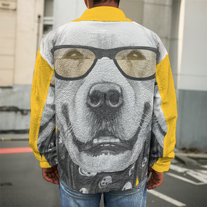 Golden Retriever With Glasses Print Men's Shirt Jacket