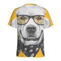 Golden Retriever With Glasses Print Men's Athletic T-Shirt