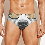 Golden Retriever With Glasses Print Men's Swim Briefs
