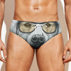 Golden Retriever With Glasses Print Men's Swim Briefs