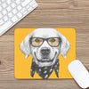 Golden Retriever With Glasses Print Mouse Pad