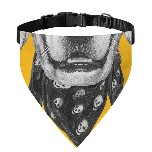 Golden Retriever With Glasses Print Over The Collar Dog Bandana