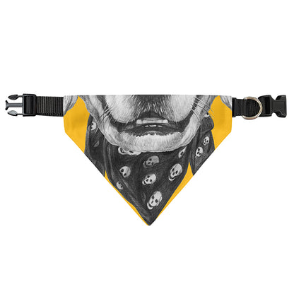 Golden Retriever With Glasses Print Over The Collar Dog Bandana