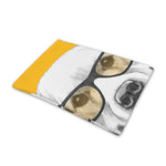 Golden Retriever With Glasses Print Pet Cooling Mat Cover