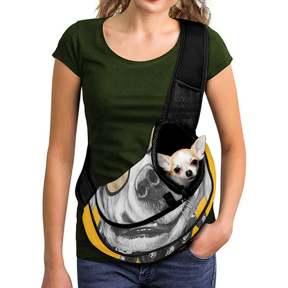 Golden Retriever With Glasses Print Pet Sling Carrier