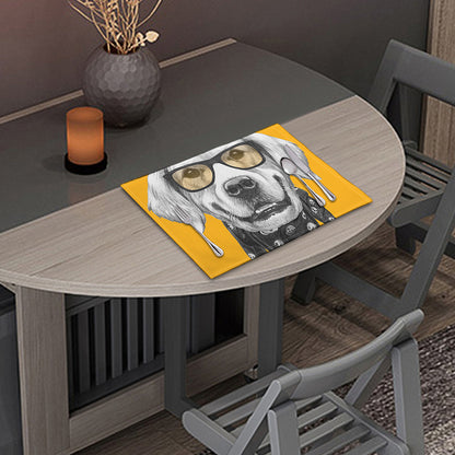 Golden Retriever With Glasses Print Placemat