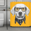 Golden Retriever With Glasses Print Polyester Shower Curtain