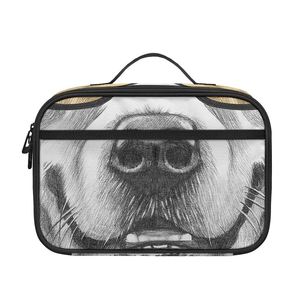 Golden Retriever With Glasses Print Portable Lunch Bag