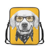 Golden Retriever With Glasses Print Rectangular Crossbody Bag