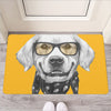 Golden Retriever With Glasses Print Rubber Doormat