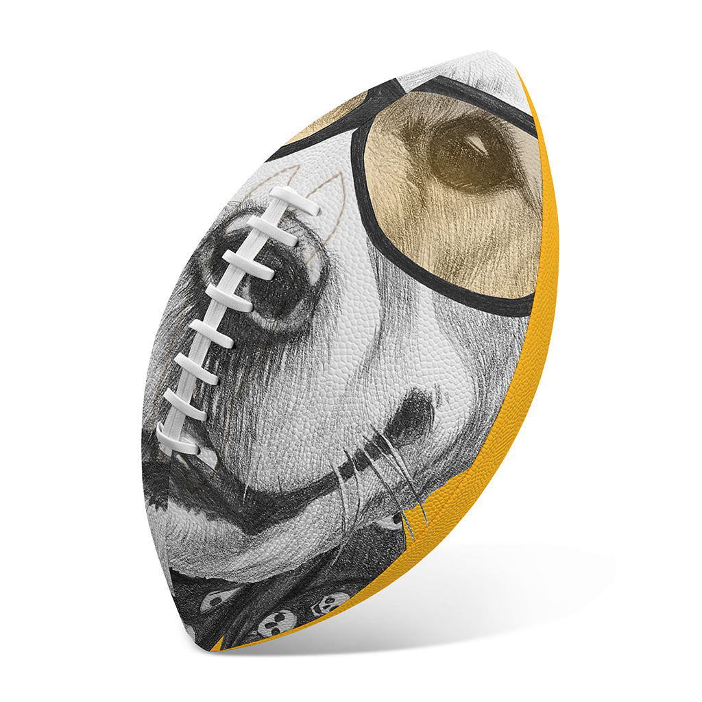 Golden Retriever With Glasses Print Rugby Ball